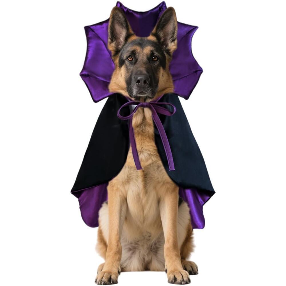 Large Dog Halloween Costume Vampire Cloak Devil Cape for Big Dog Breeds